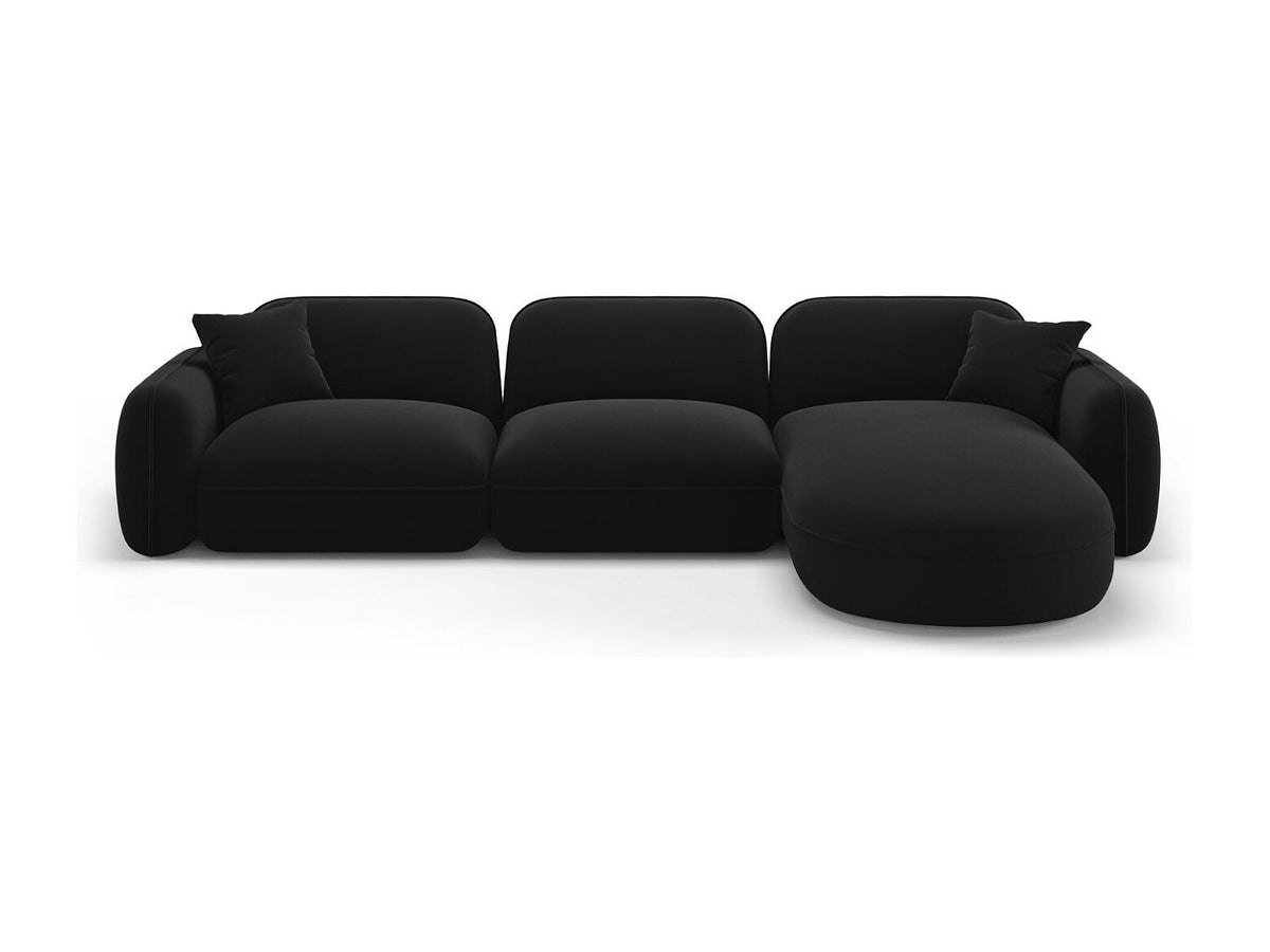 Canapé modulable 4 places noir velours