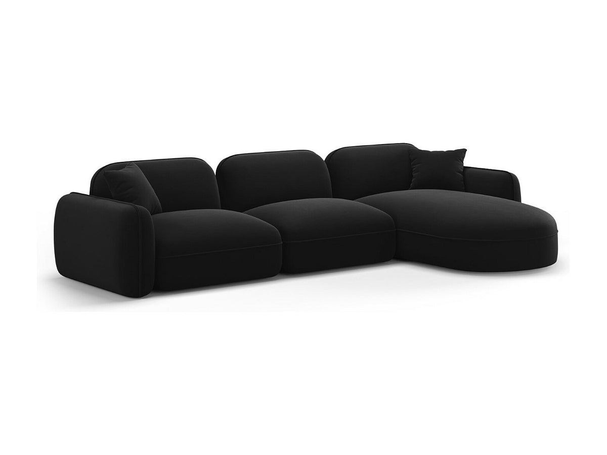 Canapé modulable 4 places noir velours