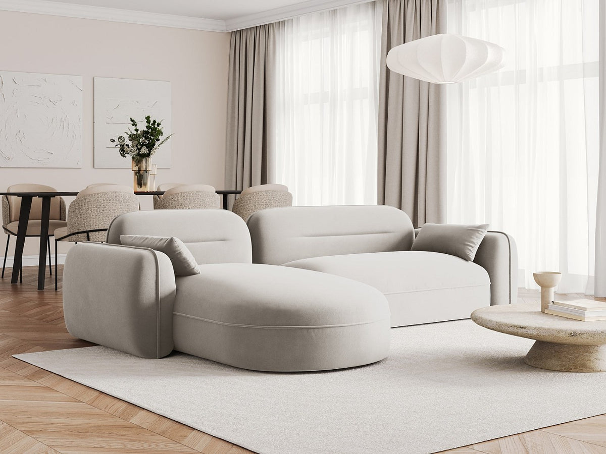 Canapé modulable 4 places beige velours