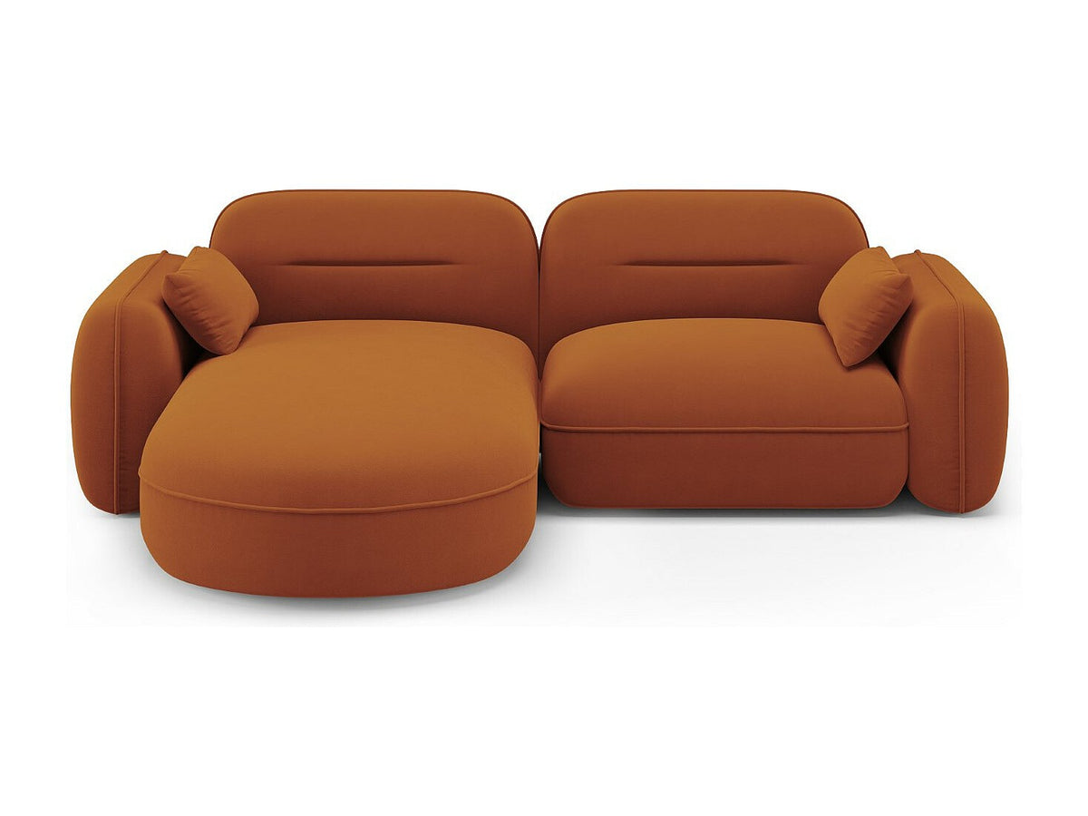 Canapé modulable 3 places orange velours