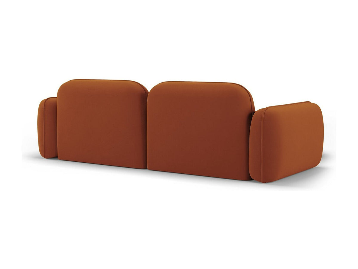 Canapé modulable 3 places orange velours