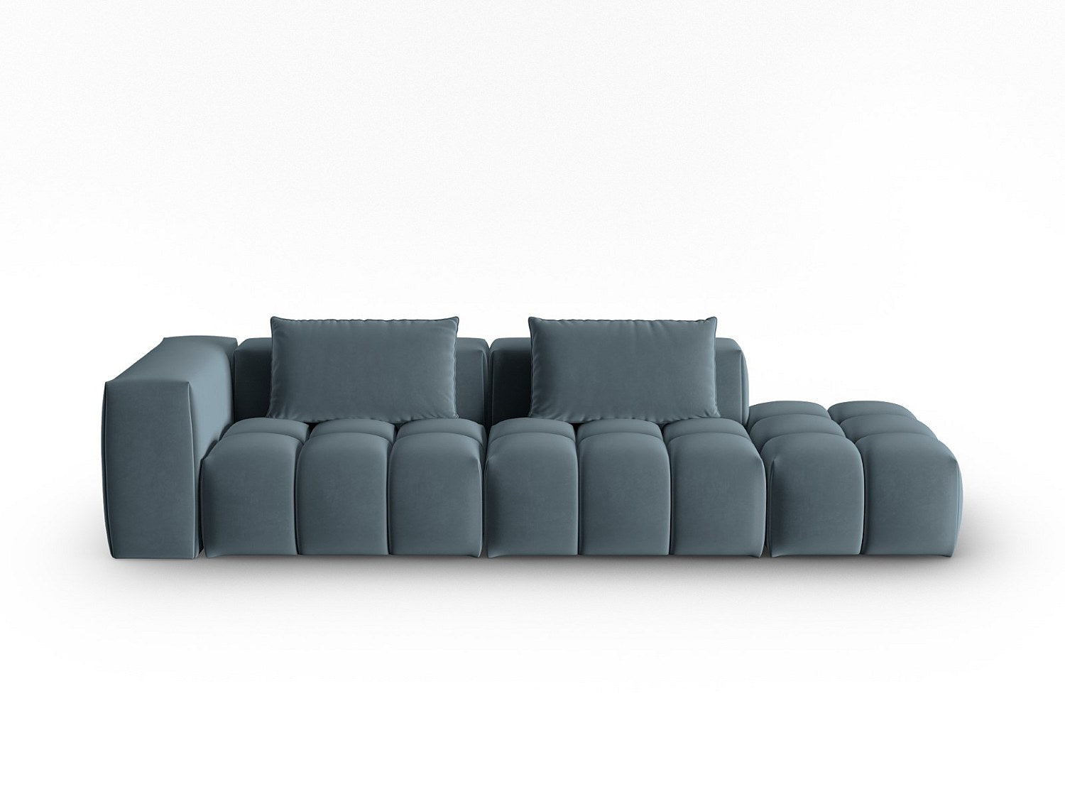 Canapé modulable 3 places bleu velours