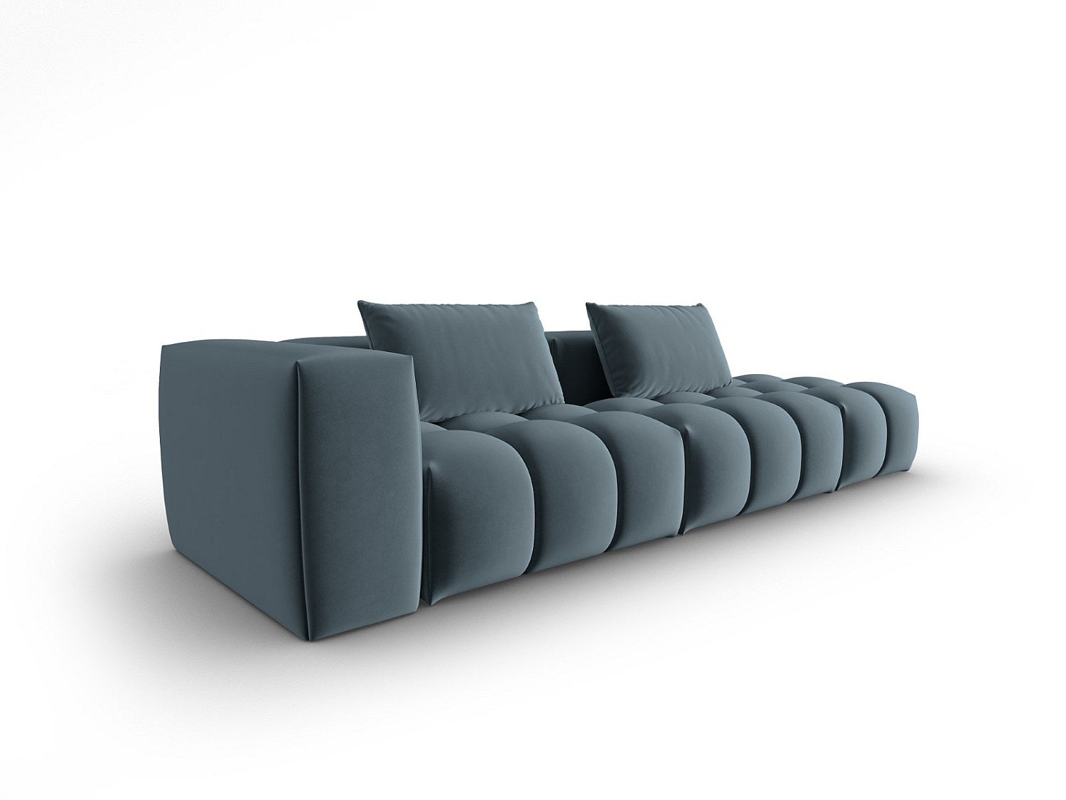Canapé modulable 3 places bleu velours