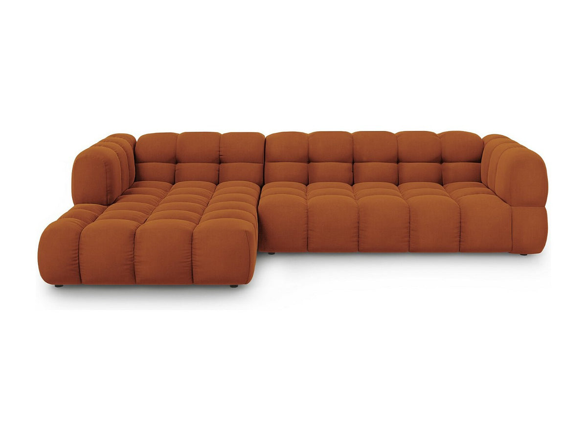 Canapé modulable 4 places orange velours