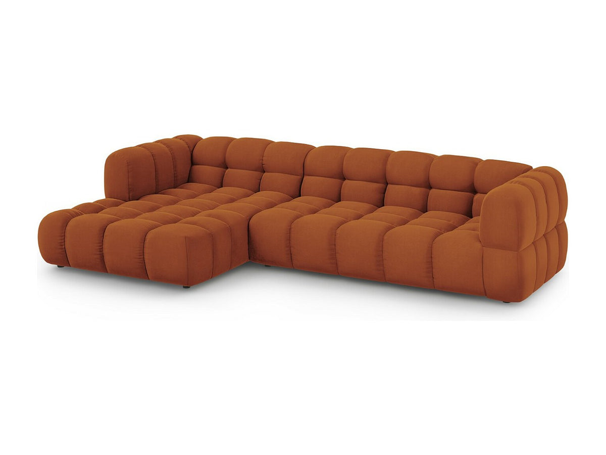Canapé modulable 4 places orange velours