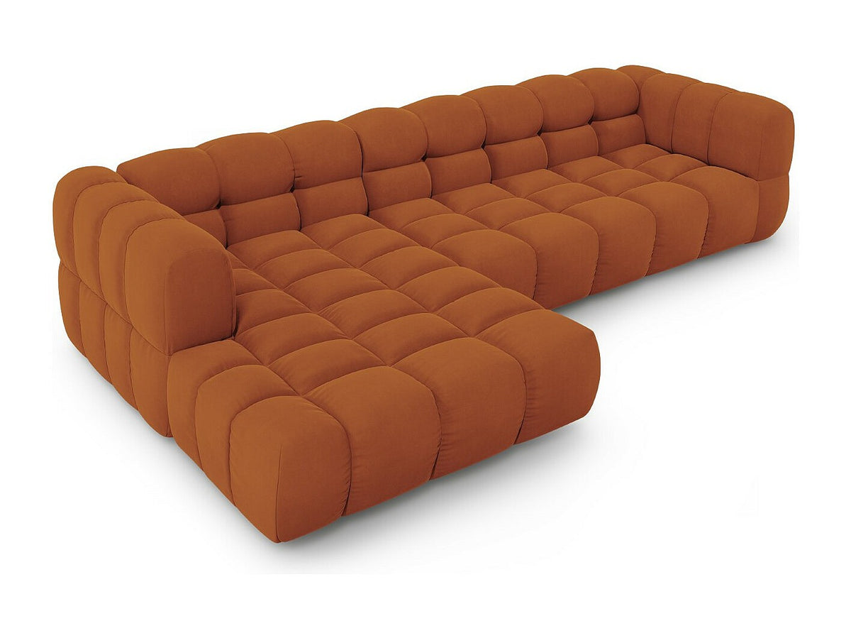 Canapé modulable 4 places orange velours