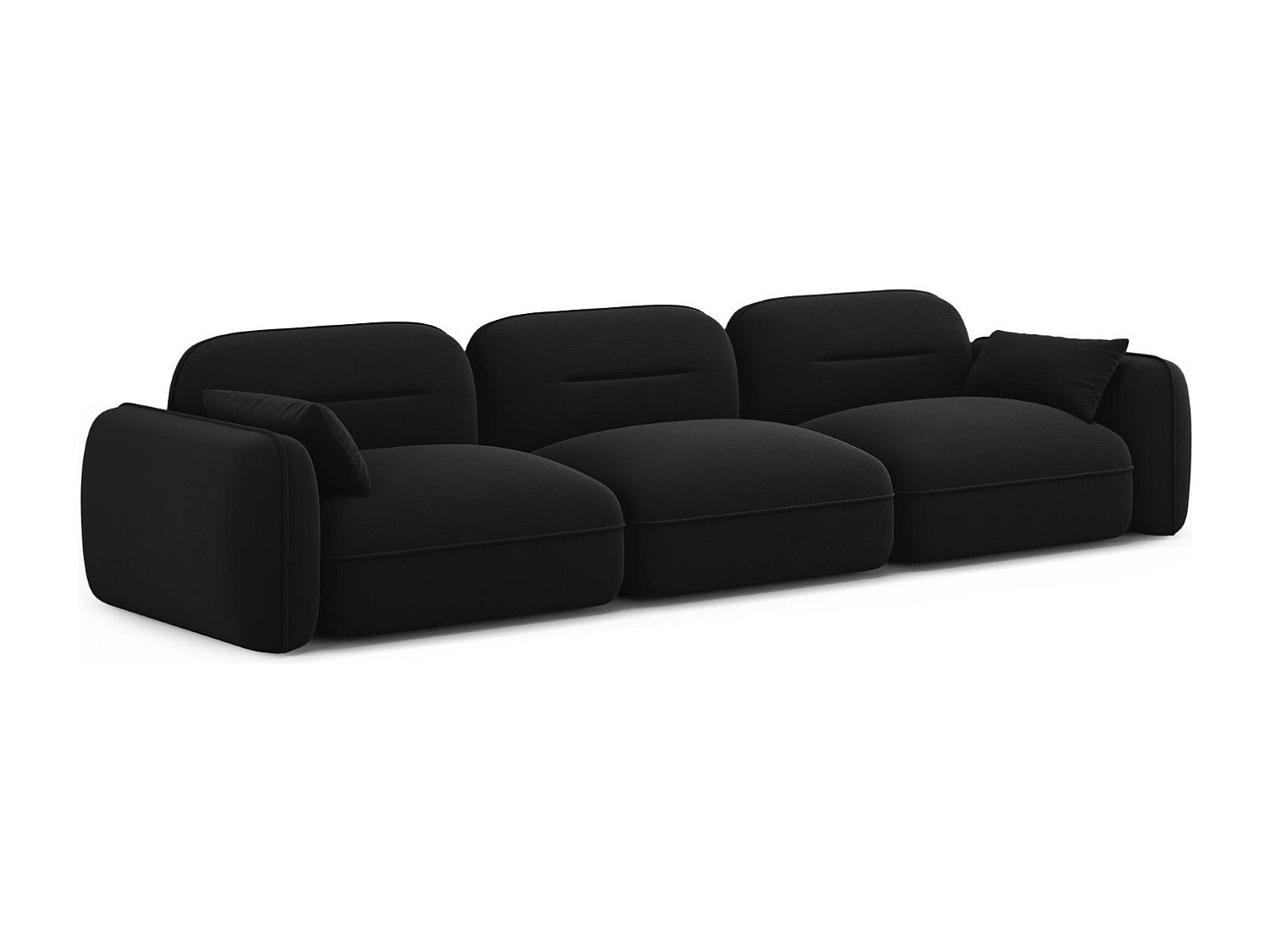 Canapé modulable 4 places noir velours