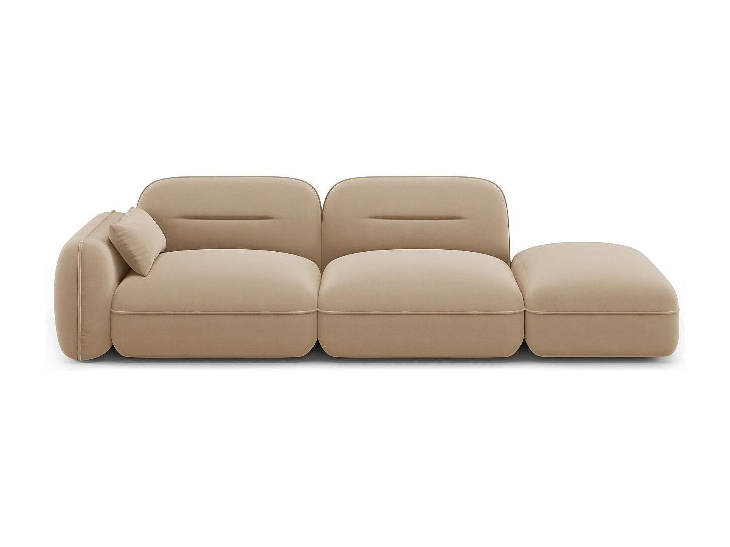 Canapé modulable 3 places marron velours