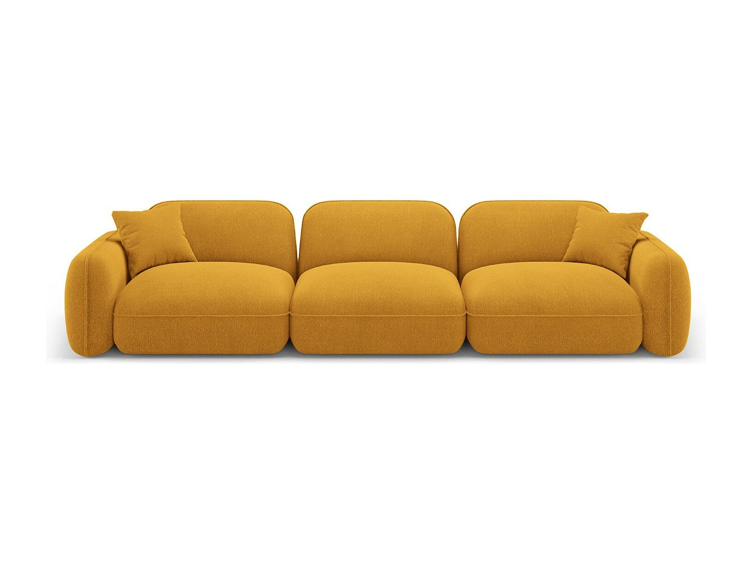Canapé modulable 4 places jaune velours