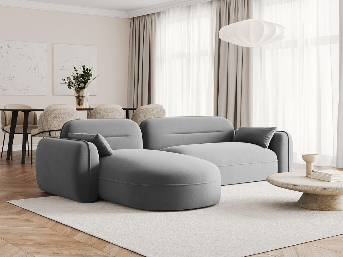 Canapé modulable 4 places gris velours