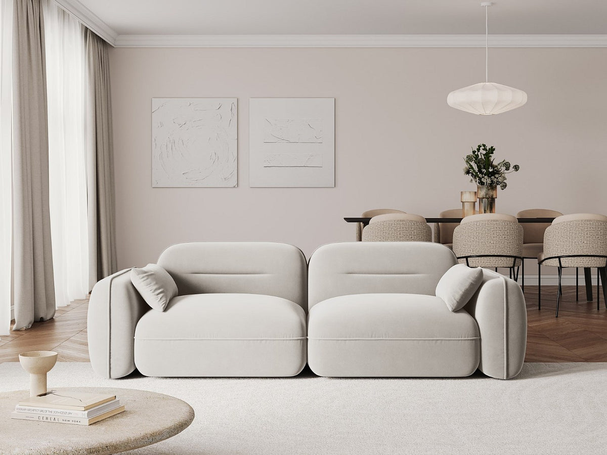 Canapé modulable 3 places beige velours