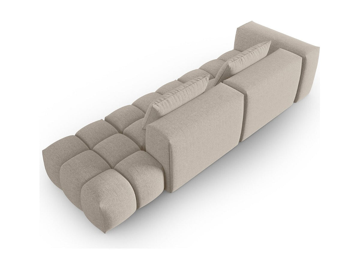 Canapé modulable 3 places marron tissu
