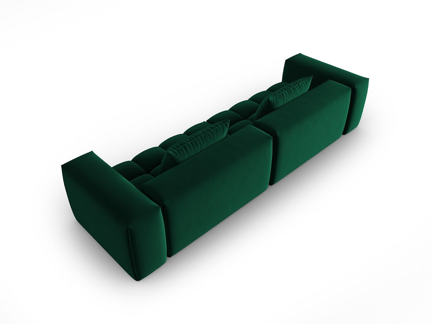 Canapé modulable 5 places vert velours