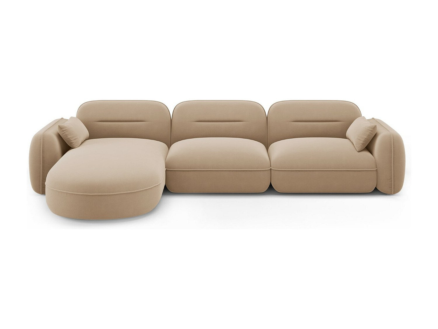 Canapé modulable 4 places marron velours