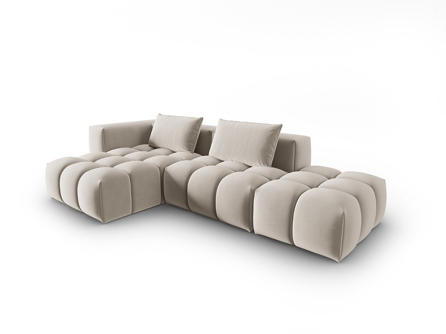 Canapé modulable 4 places blanc velours