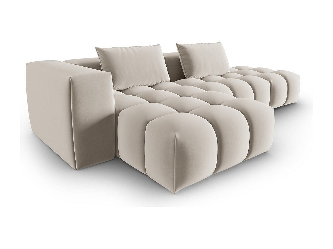 Canapé modulable 4 places blanc velours
