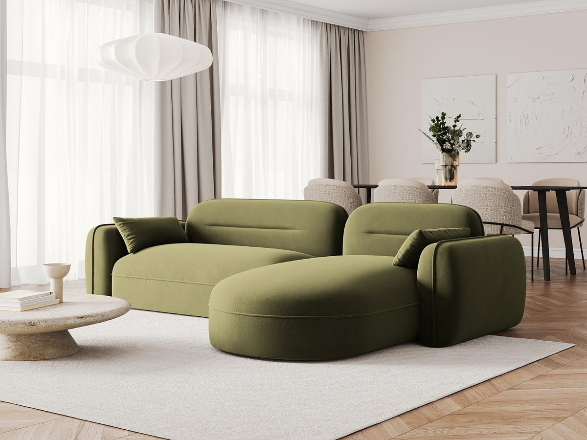 Canapé modulable 4 places vert velours