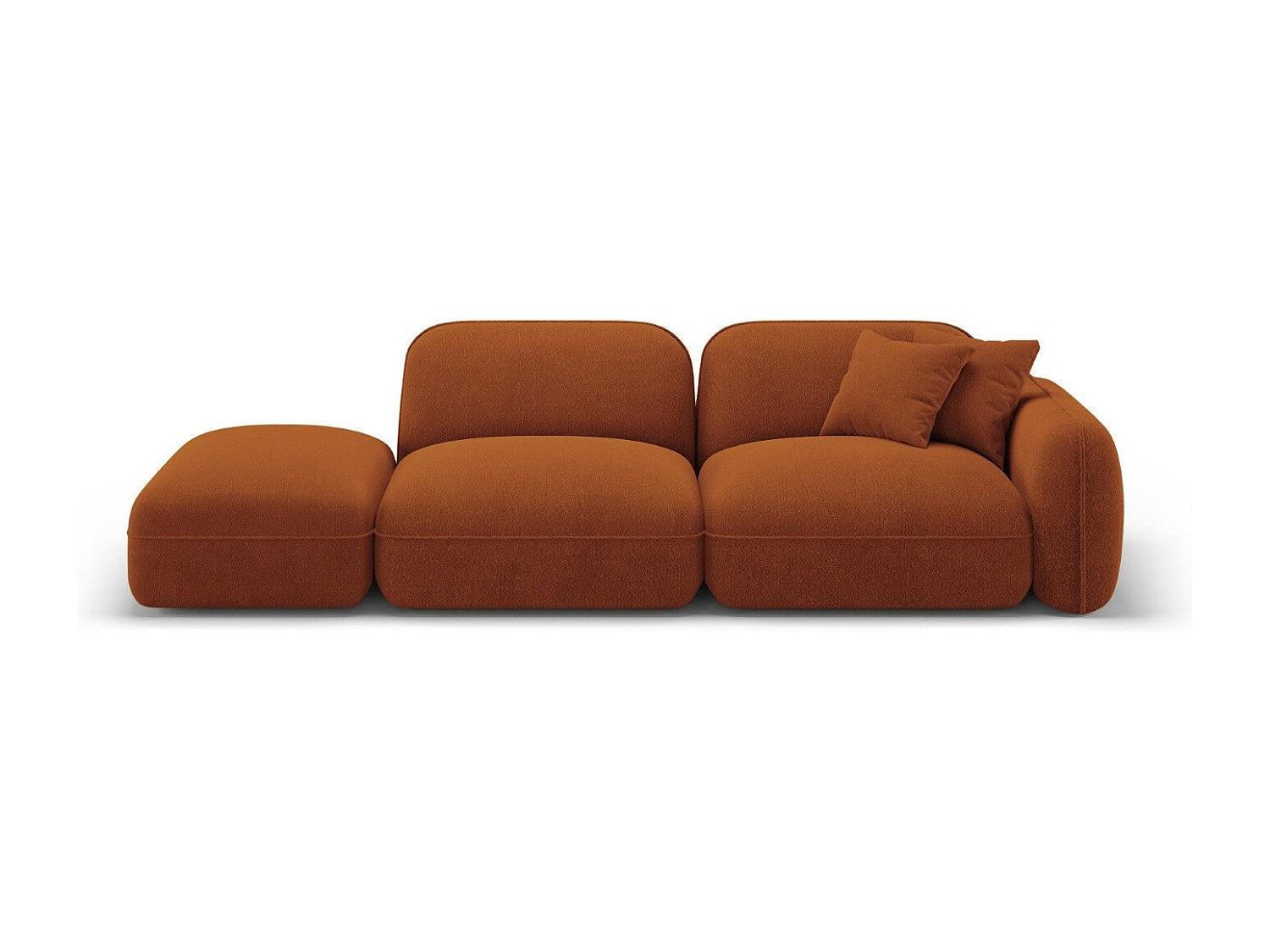 Canapé modulable 3 places orange velours