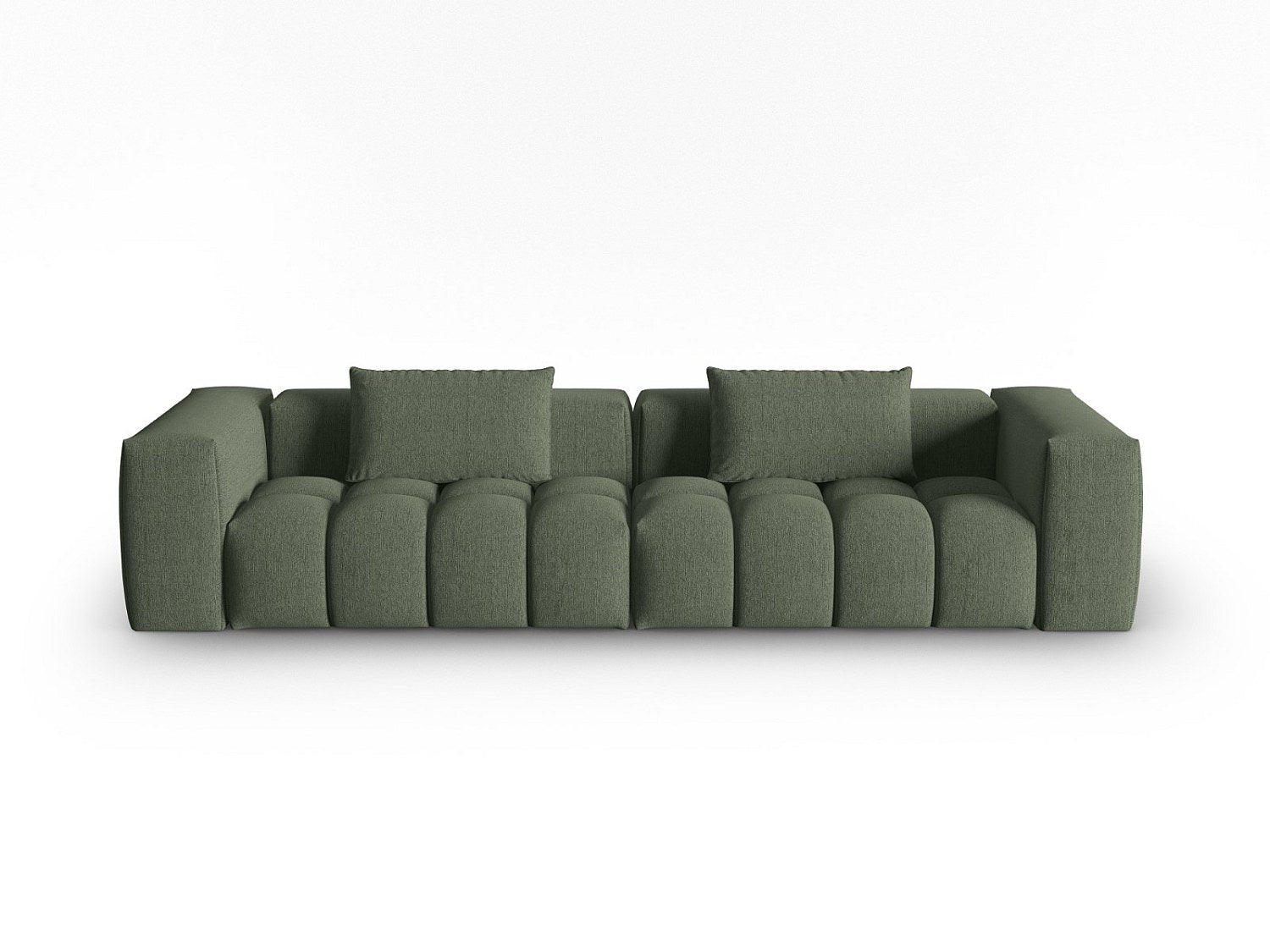 Canapé modulable 5 places vert tissu