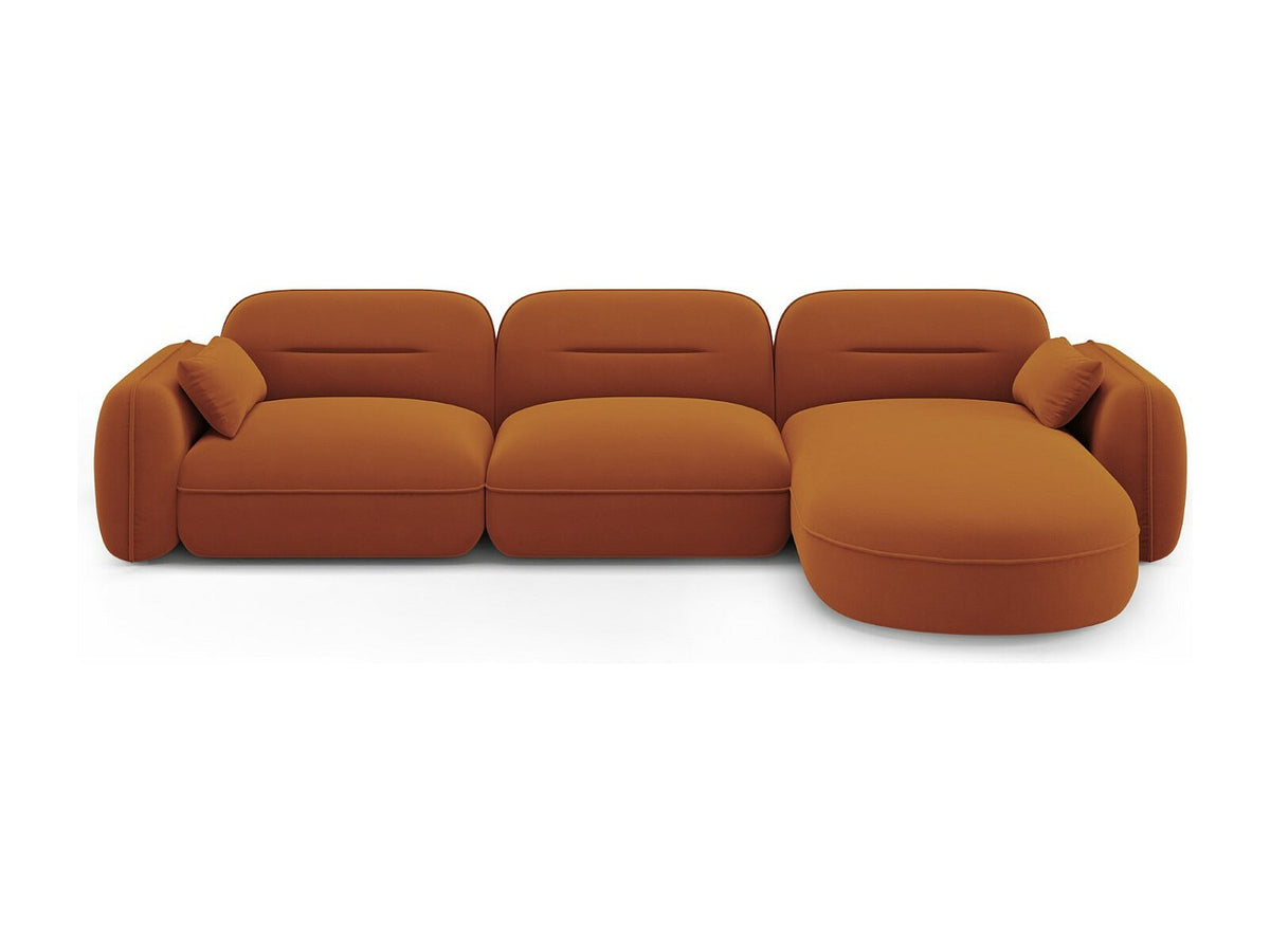 Canapé modulable 4 places orange velours