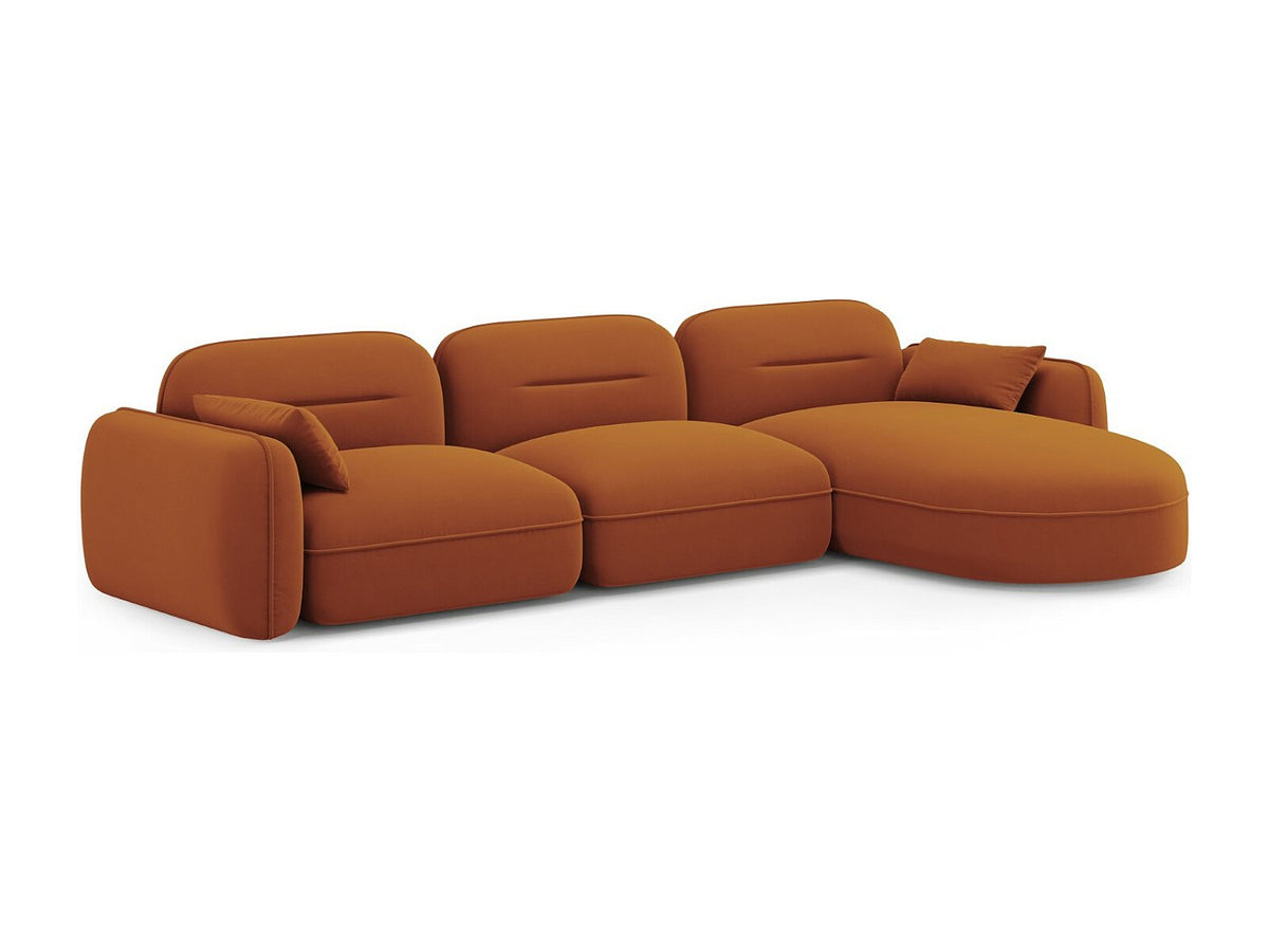 Canapé modulable 4 places orange velours