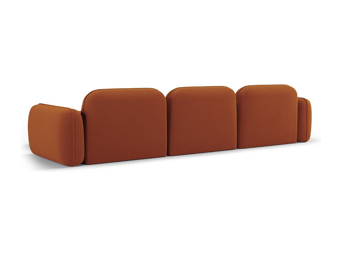 Canapé modulable 4 places orange velours