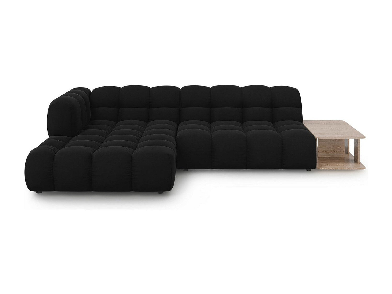Canapé modulable 4 places noir velours