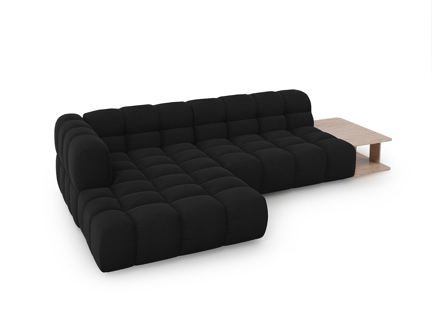 Canapé modulable 4 places noir velours