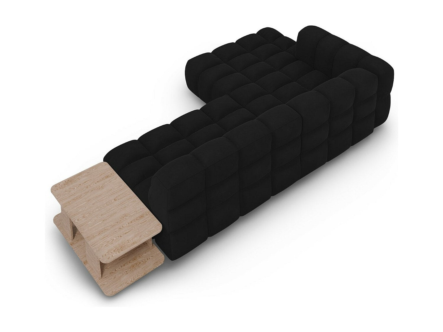 Canapé modulable 4 places noir velours