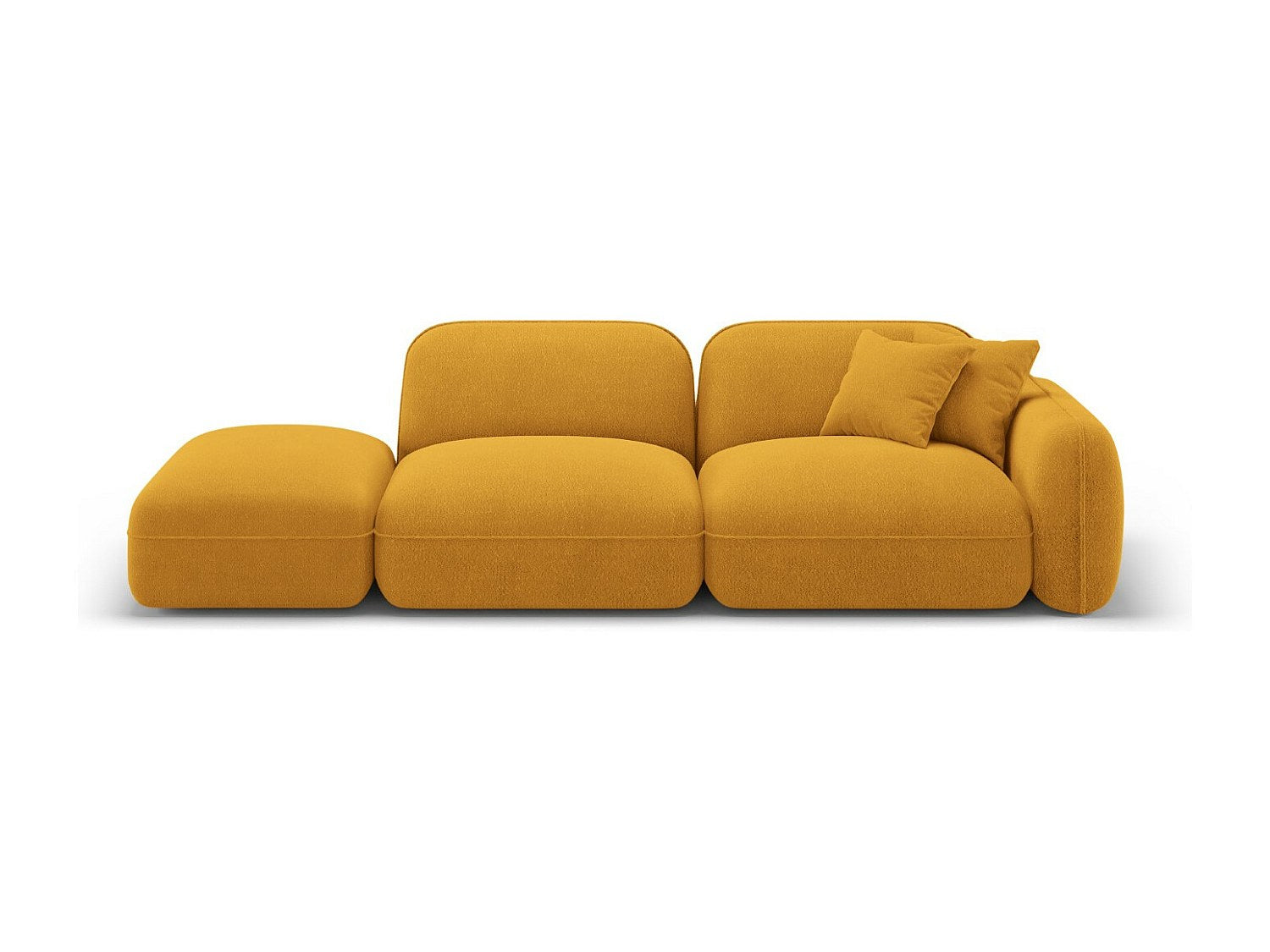 Canapé modulable 3 places jaune velours