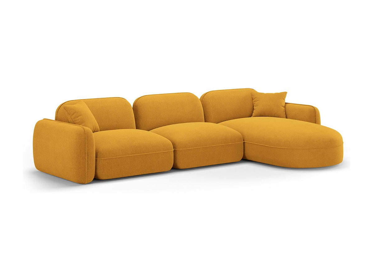 Canapé modulable 4 places jaune velours