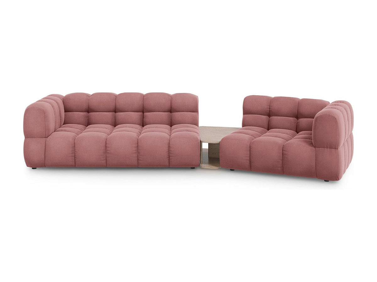 Canapé modulable 3 places rose velours