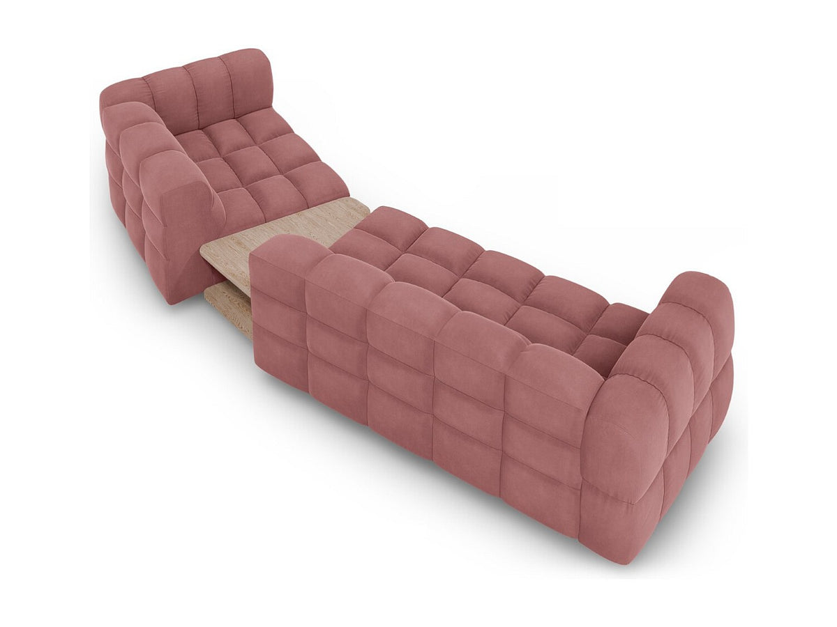 Canapé modulable 3 places rose velours