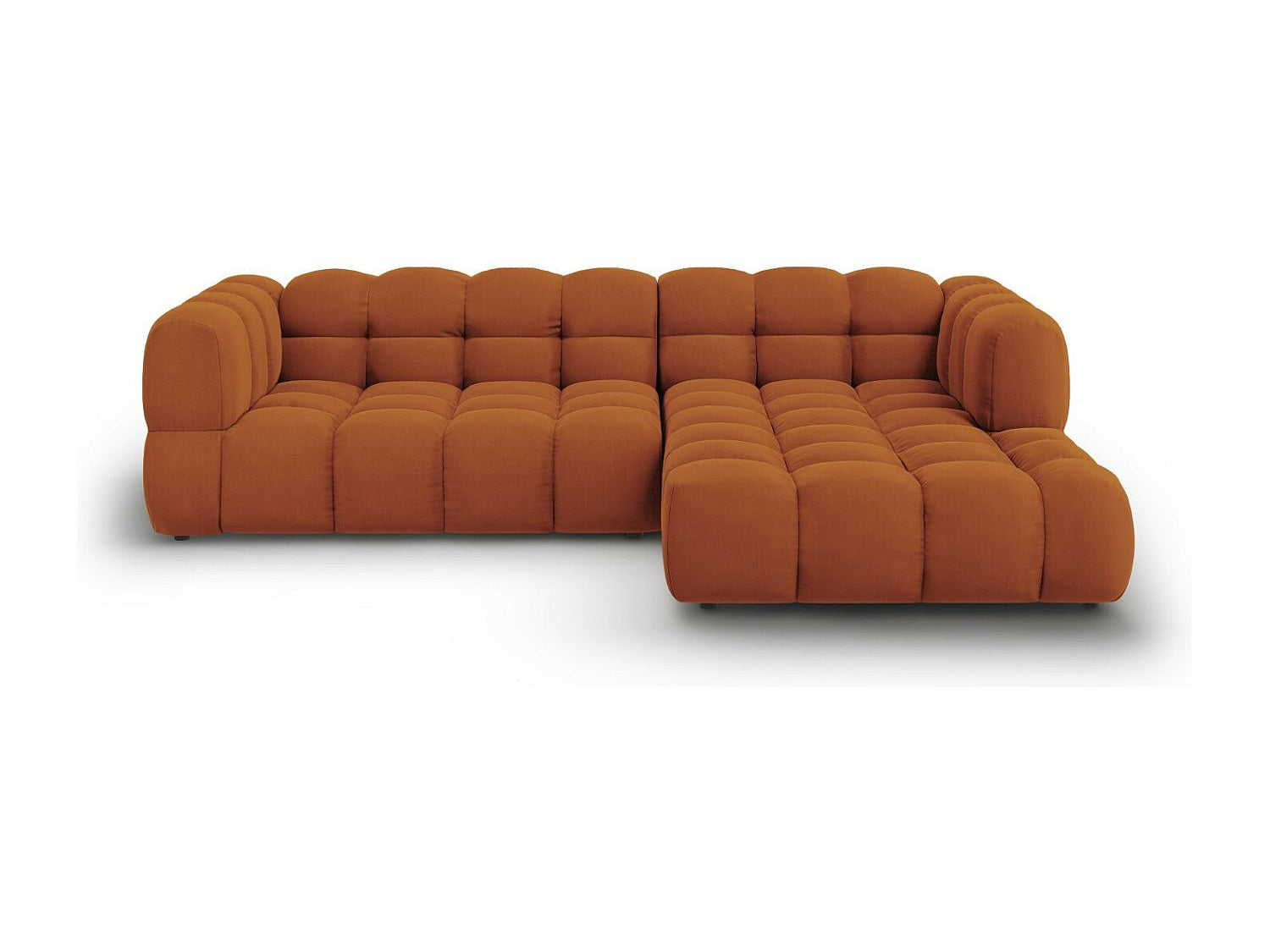 Canapé modulable 4 places orange velours