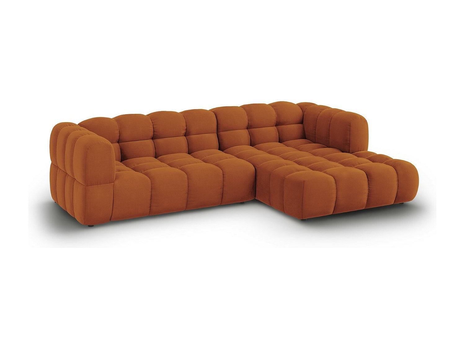 Canapé modulable 4 places orange velours