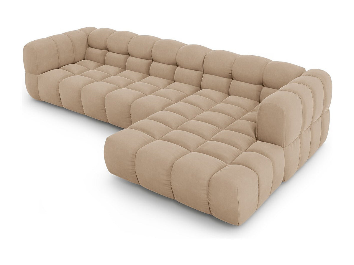 Canapé modulable 4 places marron velours