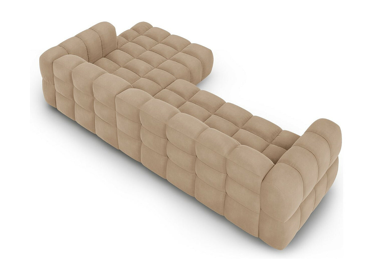 Canapé modulable 4 places marron velours