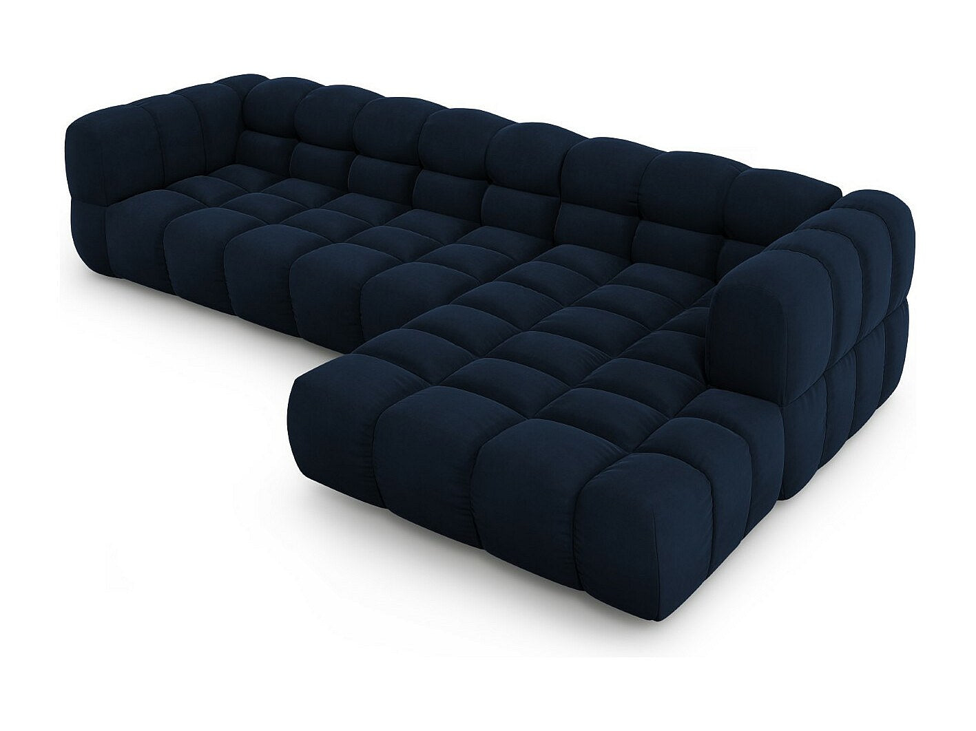 Canapé modulable 4 places bleu velours