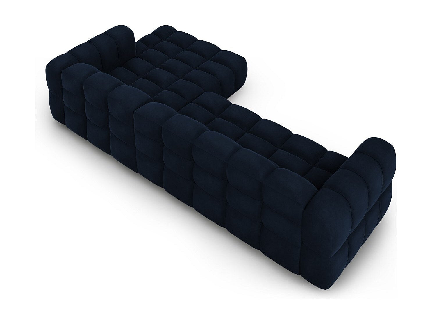 Canapé modulable 4 places bleu velours