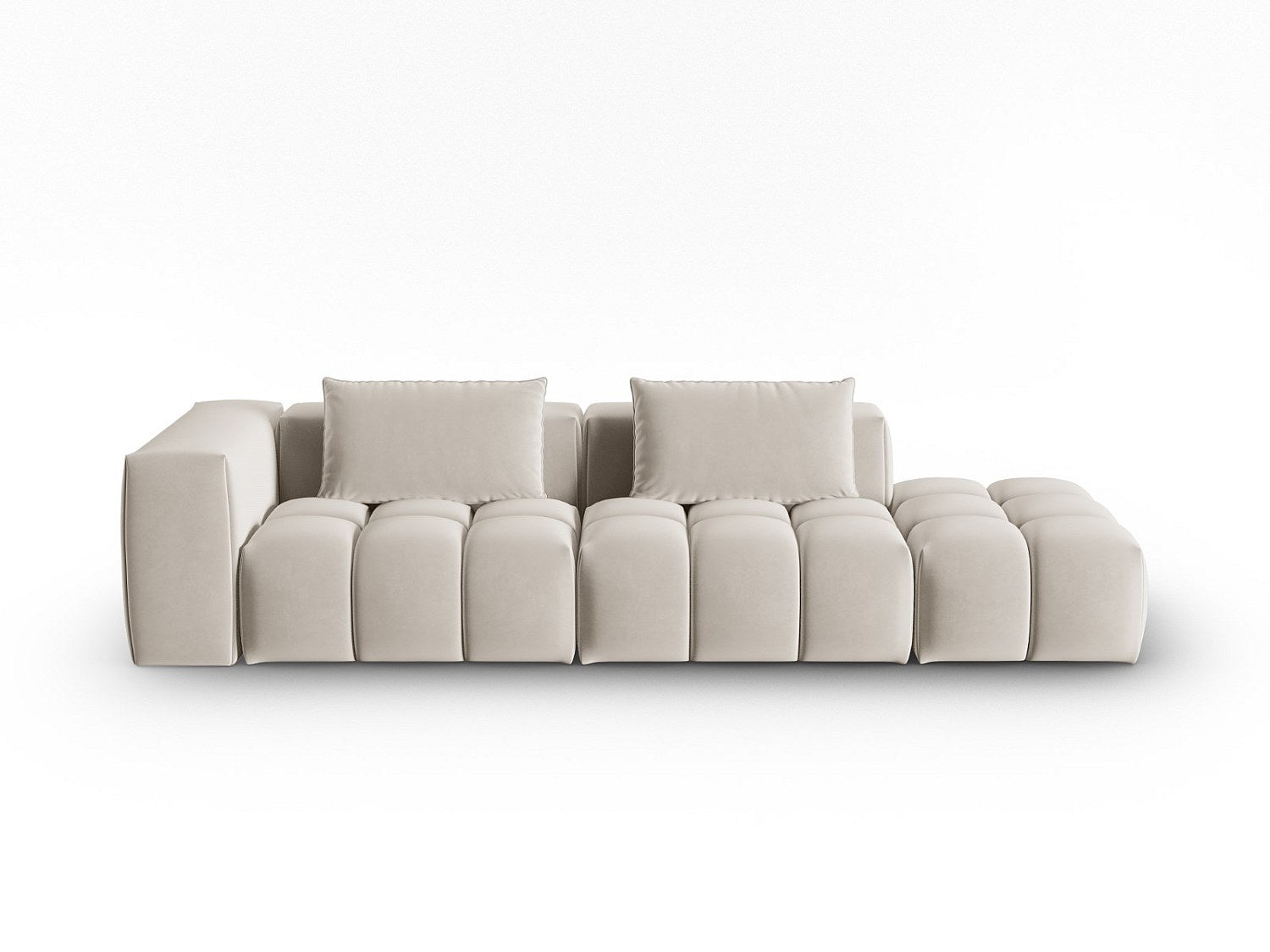 Canapé modulable 3 places blanc velours