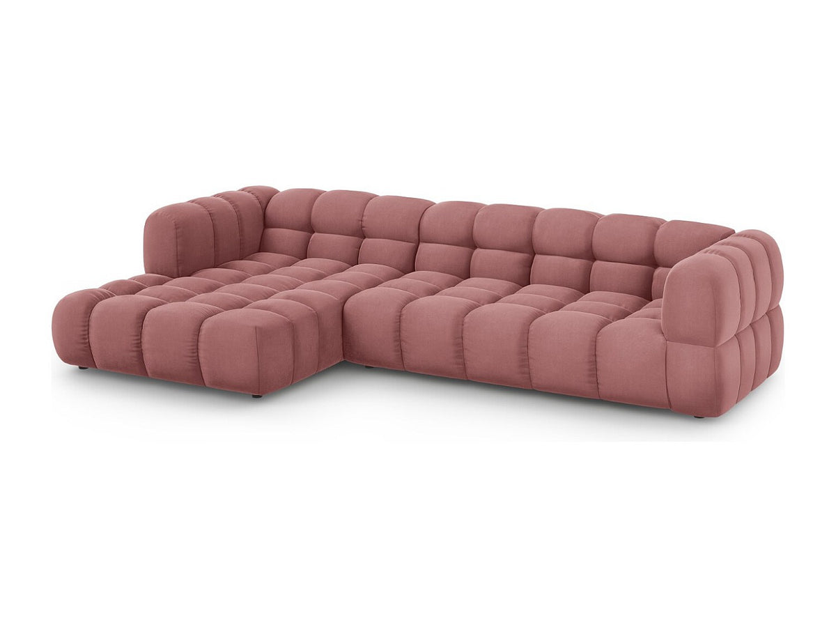 Canapé modulable 4 places rose velours