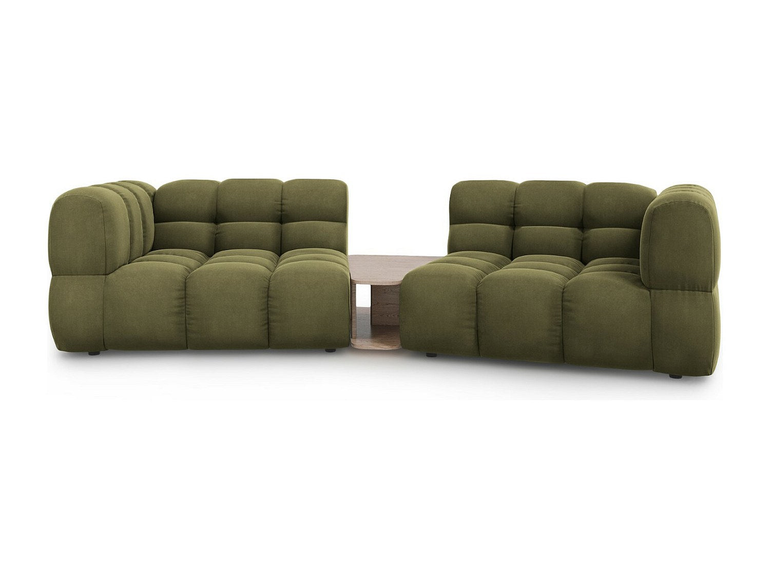 Canapé modulable 2 places vert velours