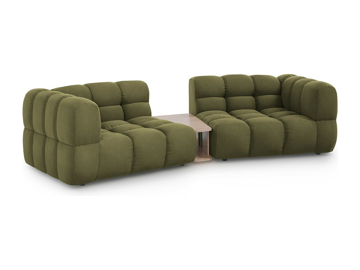Canapé modulable 2 places vert velours