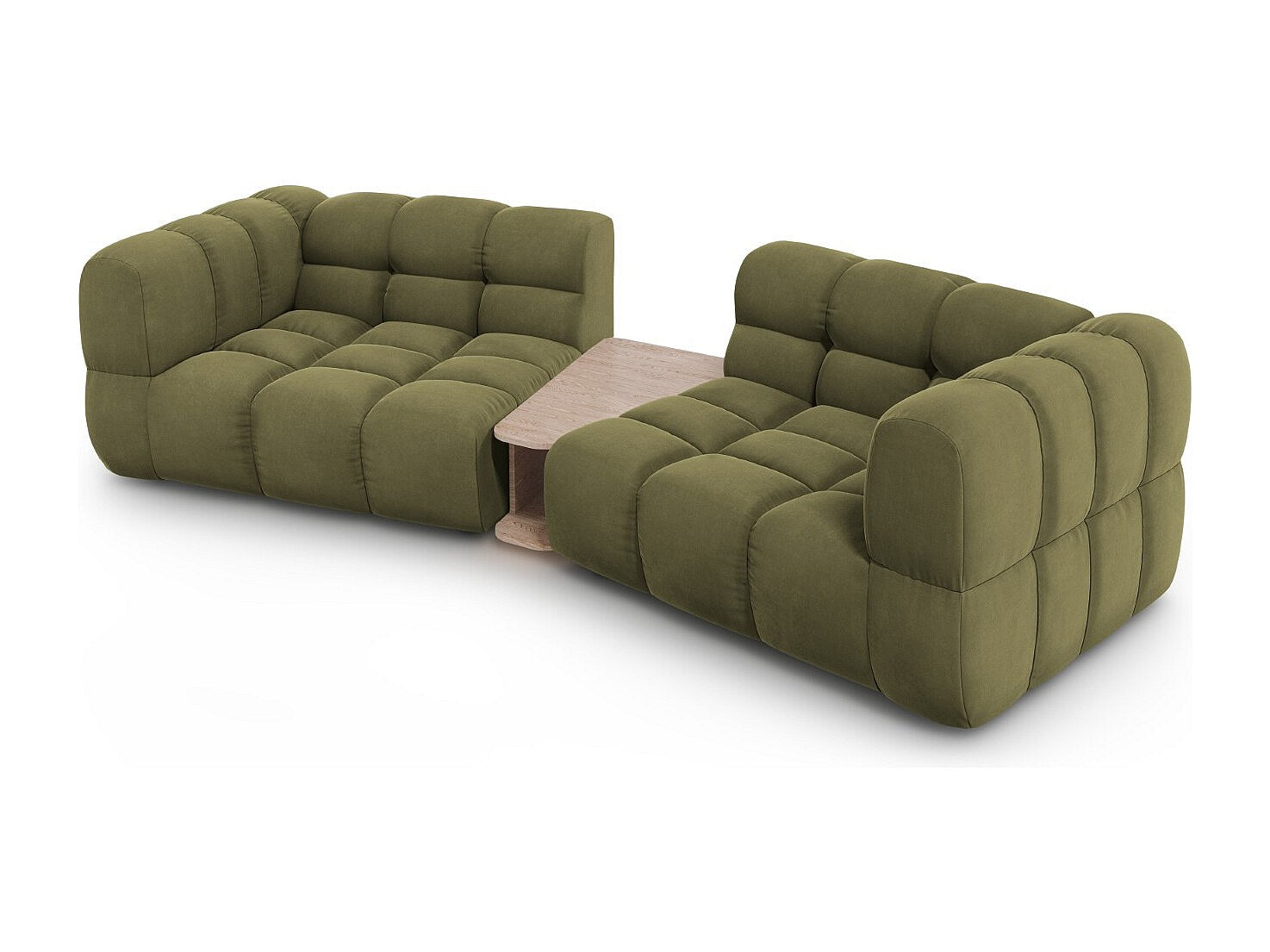 Canapé modulable 2 places vert velours