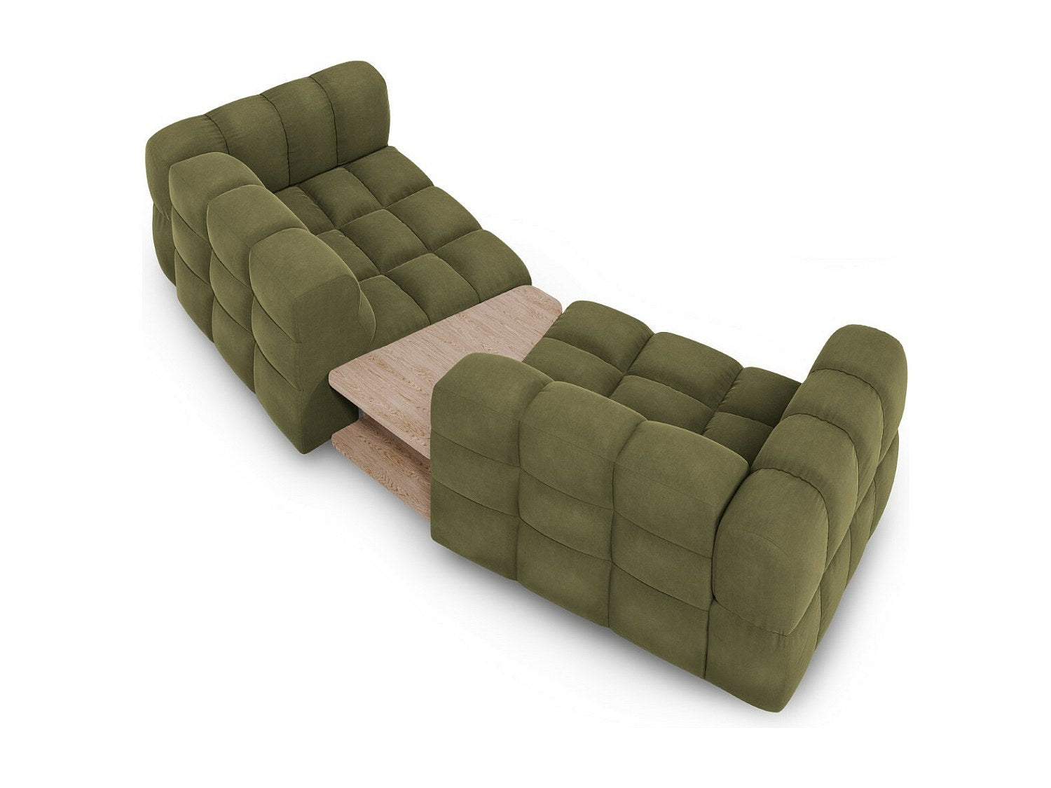 Canapé modulable 2 places vert velours