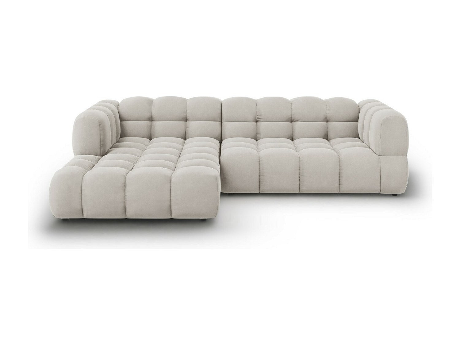 Canapé modulable 4 places beige velours