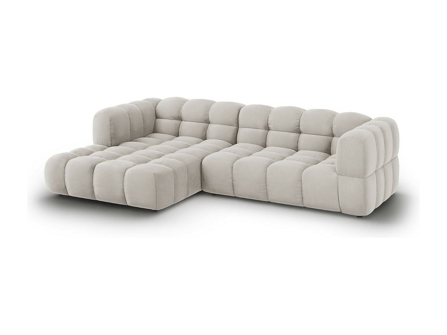 Canapé modulable 4 places beige velours