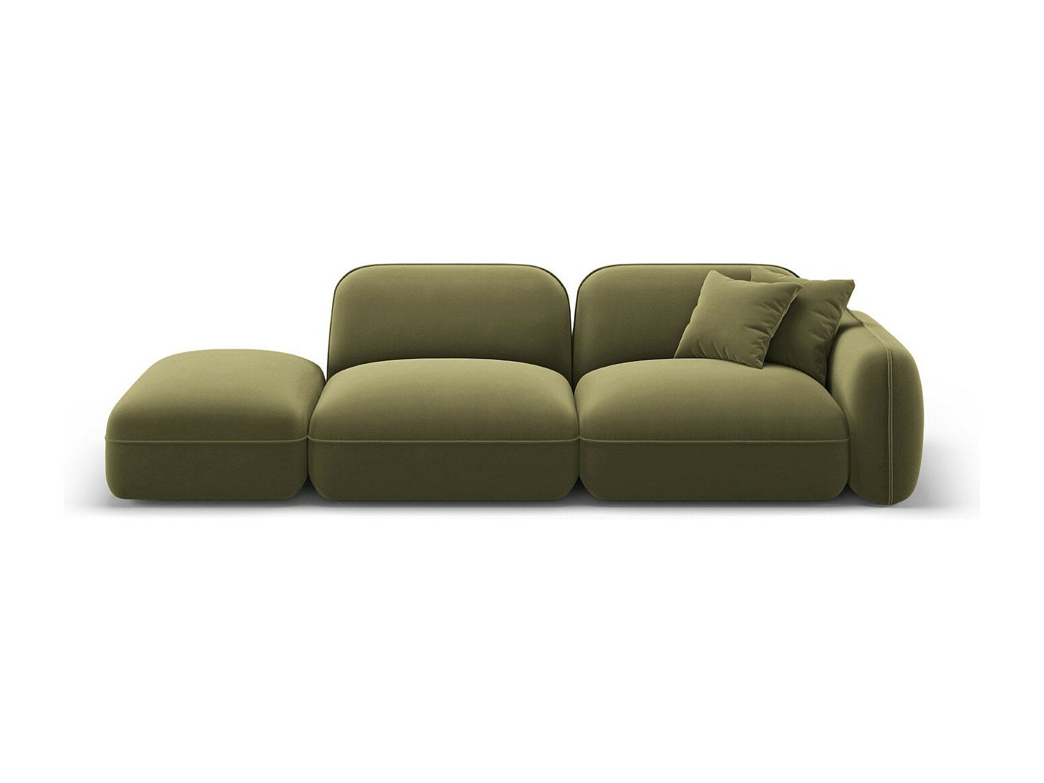 Canapé modulable 3 places vert velours