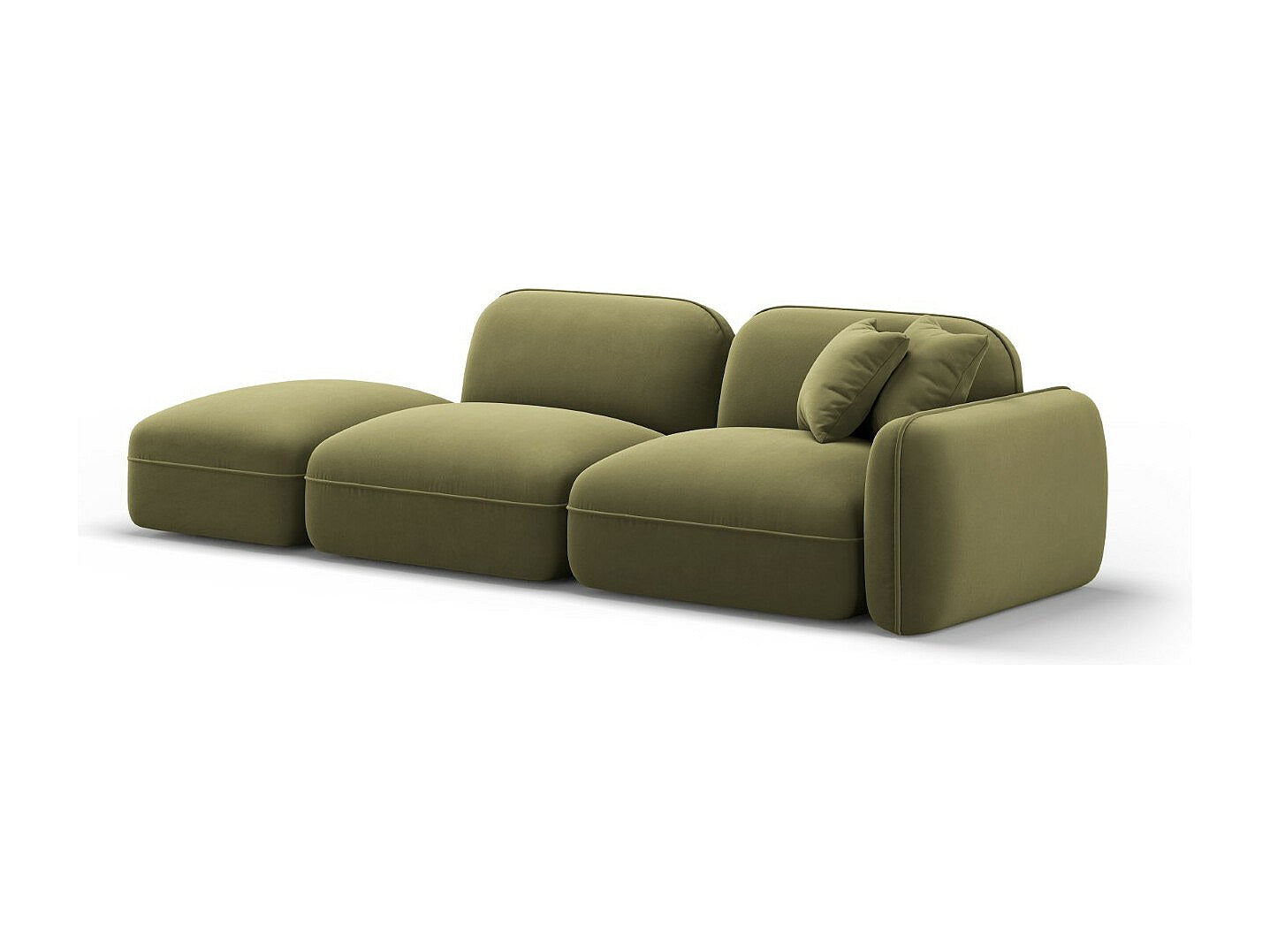 Canapé modulable 3 places vert velours