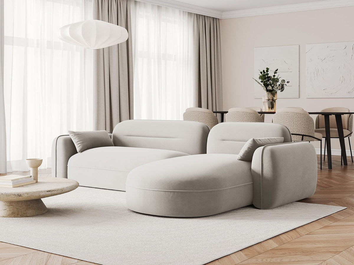 Canapé modulable 4 places beige velours